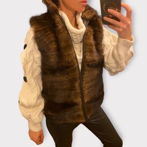 Real natural Mink fur vest jacket size S M